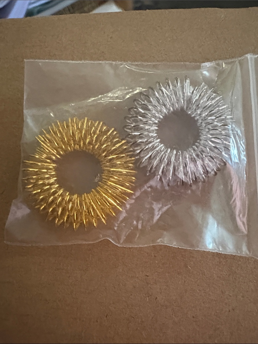 Gold and Silver Stress / Pressure Point Rings